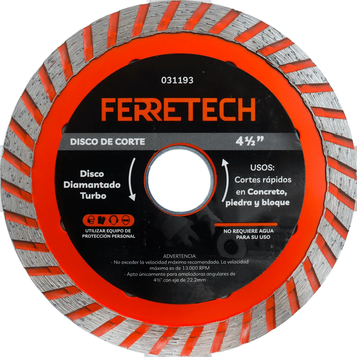 DISCO CORTE DIAMANTADO TURBO 4 1/2"