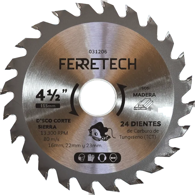 DISCO CORTE TCT MADERA 4 1/2" 24T