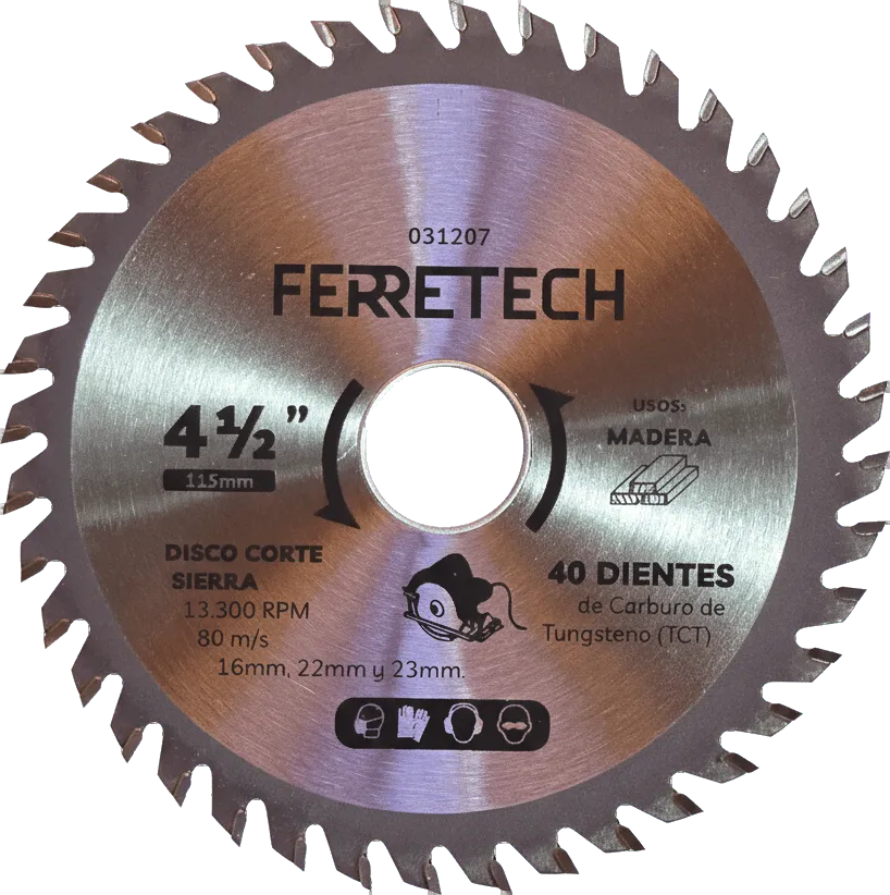 DISCO CORTE TCT MADERA 4 1/2" 40T