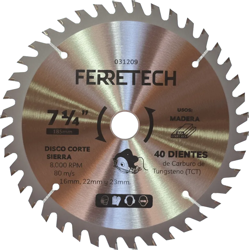 DISCO CORTE TCT MADERA 7 1/4" 40T